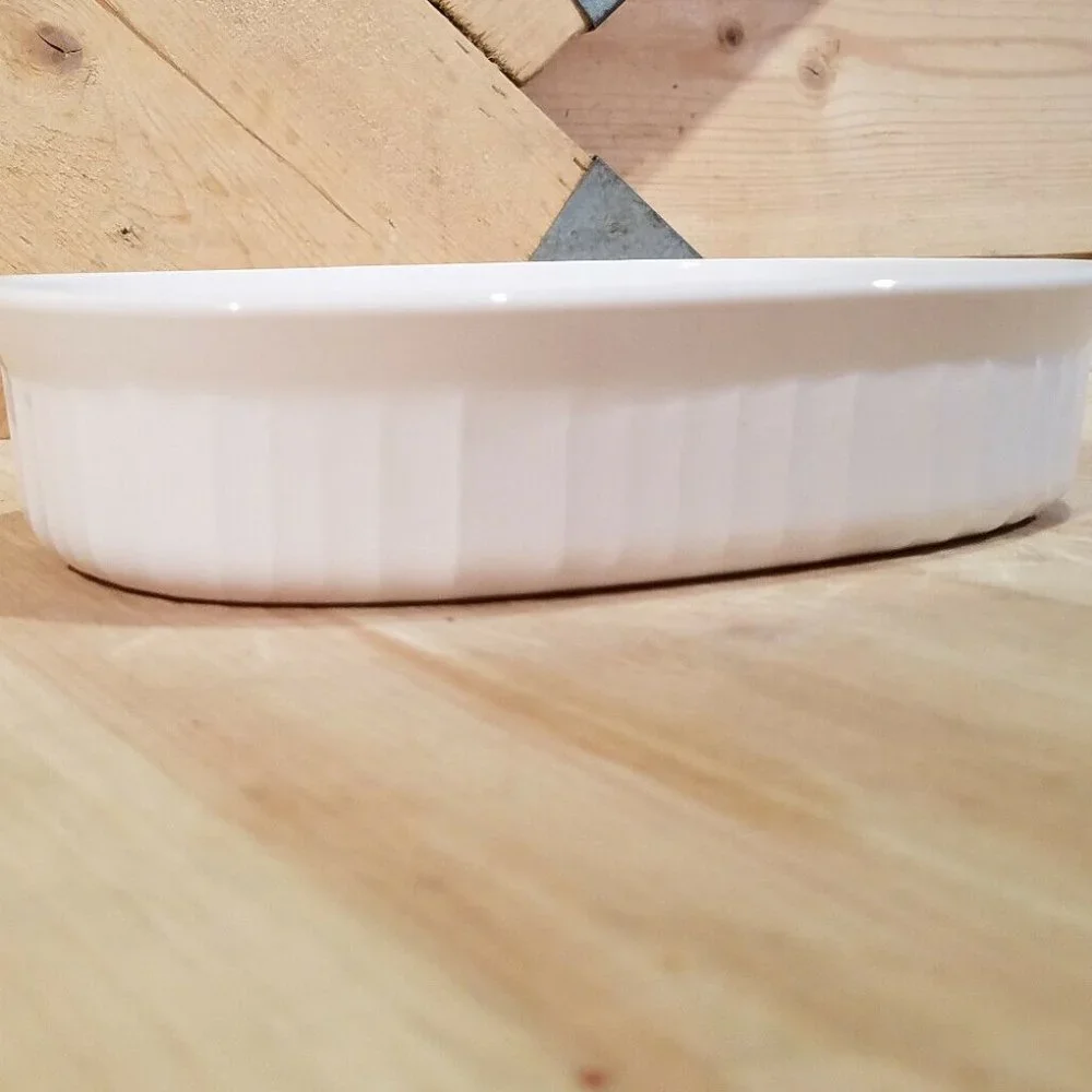 White Ceramic Corning Ware Oval  Mini Casserole Dish